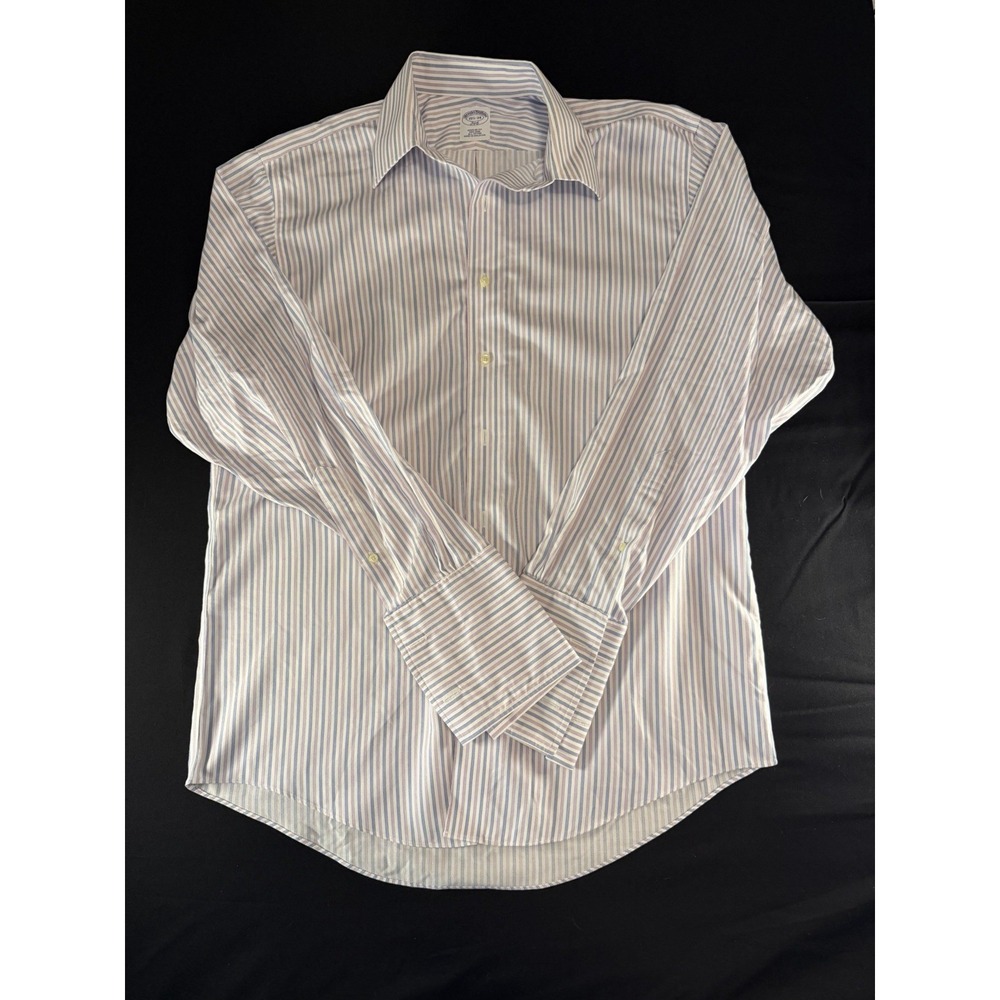 Vintage Brooks Brothers Red White & Blue Striped Men's Dress Shirt, 15.5 / 34